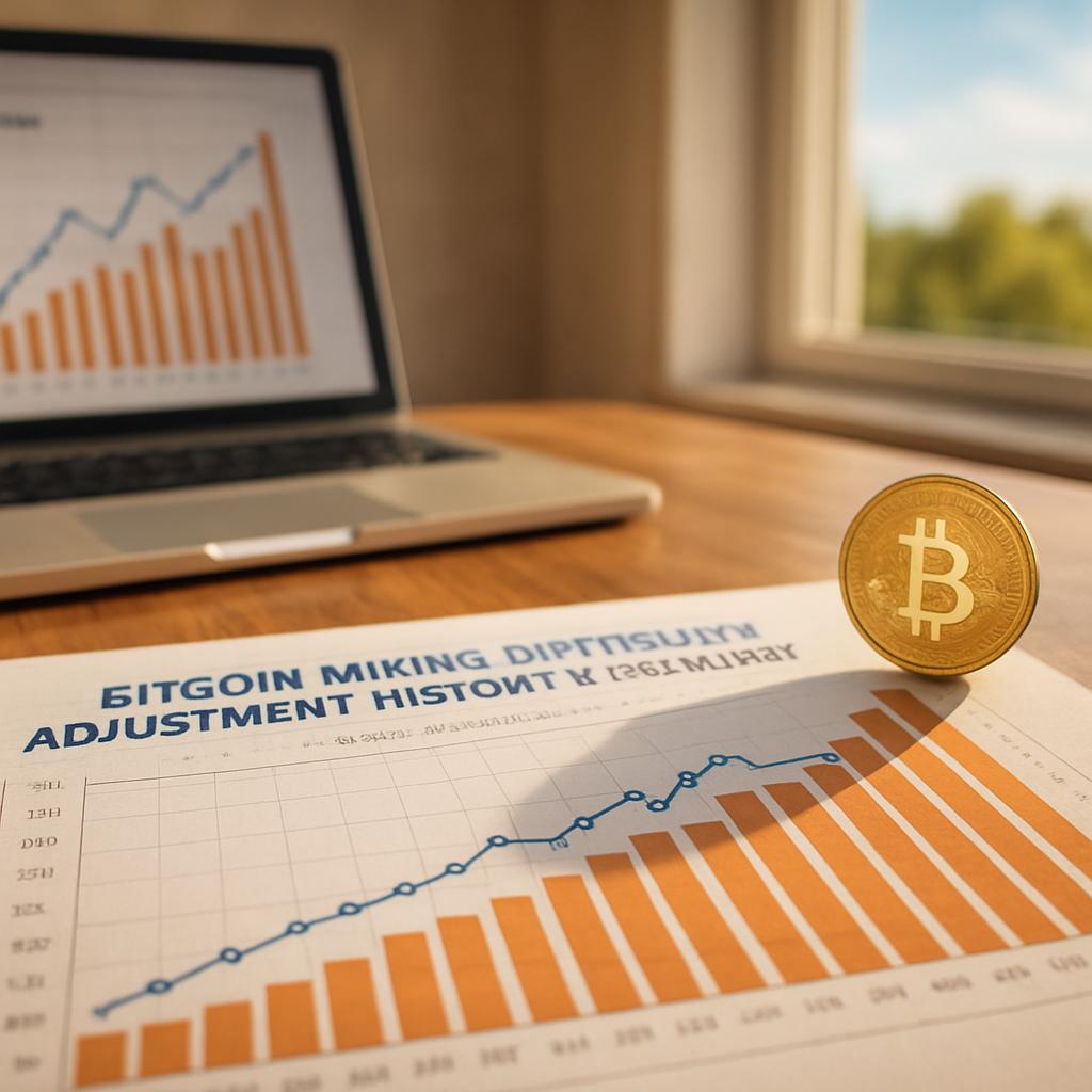 ビットコインマイニング難易度調整履歴：統計分析