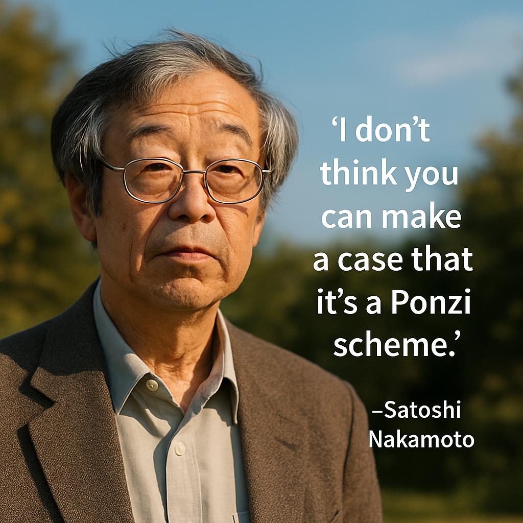 サトシの言葉：それがポンジ・スキームであるという主張はできないと思います