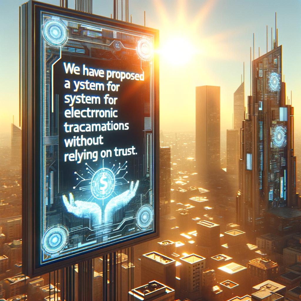 Satoshi’s Quote: We have proposed a system for electronic transactions without relying on trust